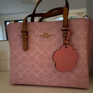 Coach Powder Pink Signature Mollie Tote